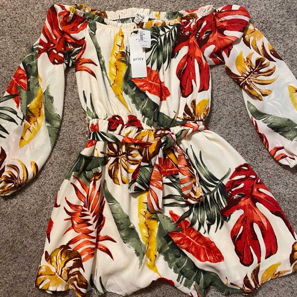 Flower off the shoulder dress